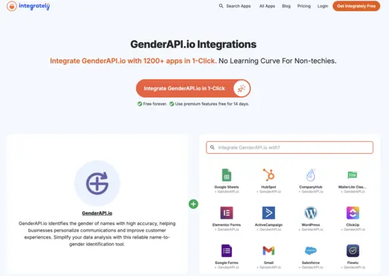 Automate gender identification with Gender API and Integrately